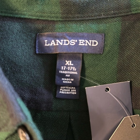 Men’s Lands’ End Flannel Shirt XL NWT - Picture 5 of 6